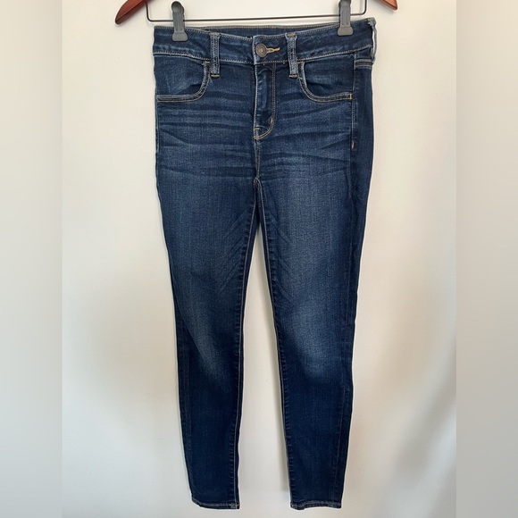 American Eagle Women's Blue Skinny Jeans size 4 - Picture 2 of 5